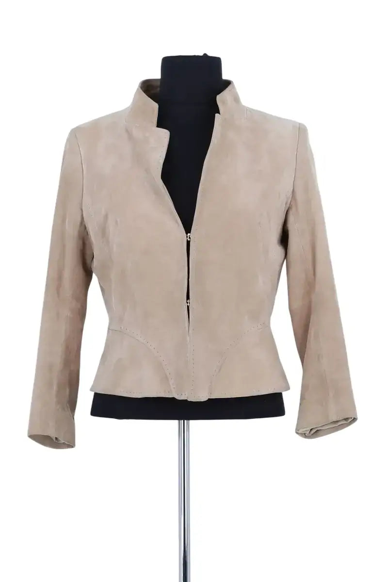 Veste Diane Von Furstenberg Beige en Cuir, taille S - Seconde Main