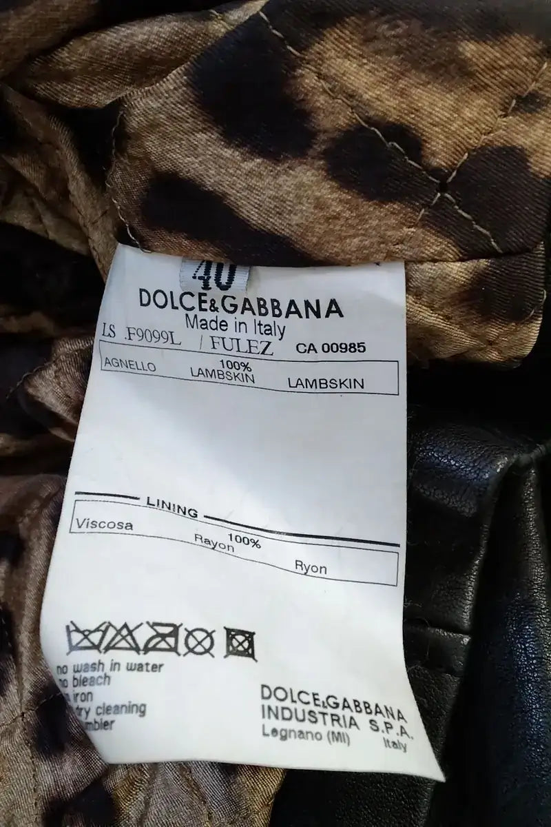 Veste Dolce & Gabbana Noir en Cuir