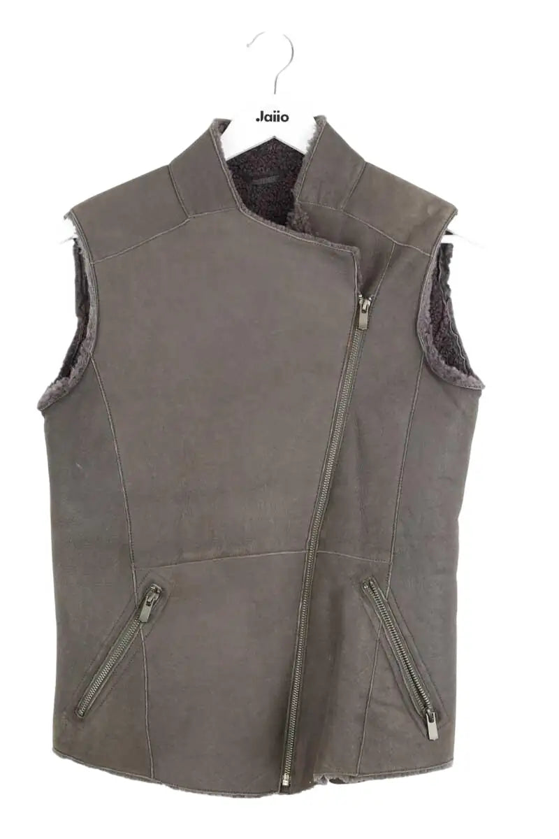 Veste Gerard Darel Gris en Cuir, taille S - Seconde Main