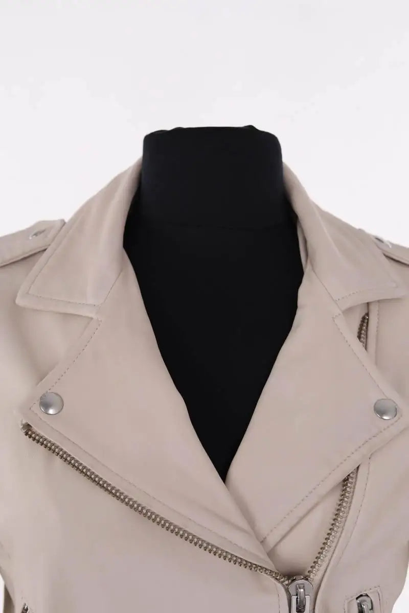 Veste Iro Ashville Ecru en Cuir