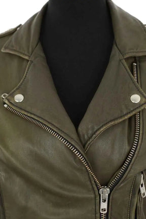 Veste Iro Ashville Kaki en Cuir