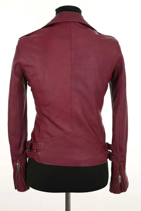Veste Iro Bordeaux en Cuir