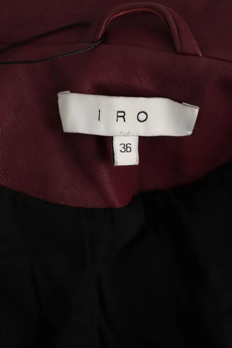Veste Iro Bordeaux en Cuir