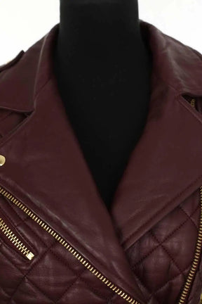 Veste Iro Bordeaux en Cuir