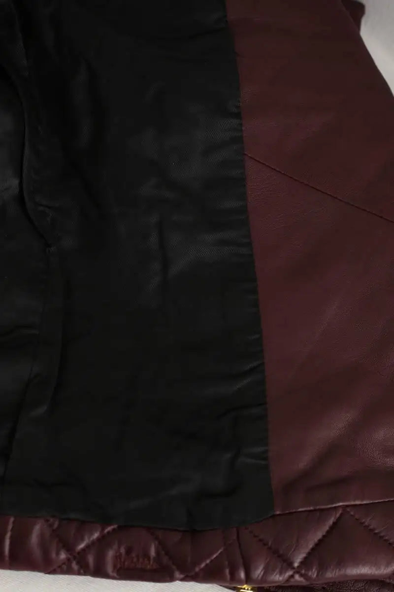 Veste Iro Bordeaux en Cuir