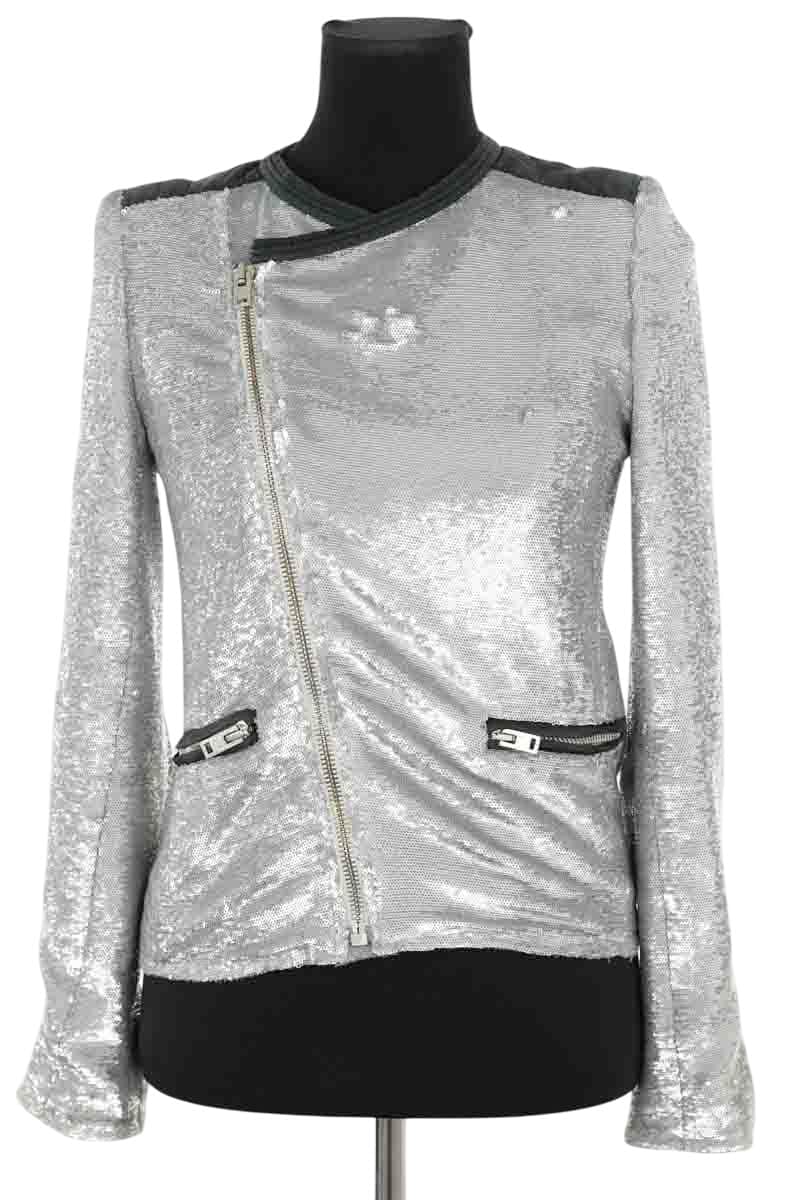 Veste Iro Longina Argent en Paillettes, taille XS - Seconde Main
