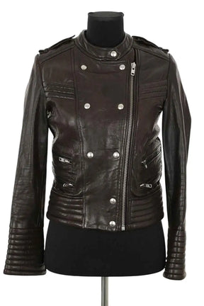 Veste Iro Marron en Cuir, taille S - Seconde Main