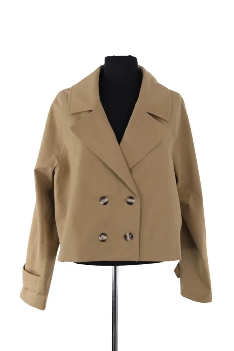 Veste Jeanne Vouland Trench court Milou Camel en Coton, taille S - Seconde Main
