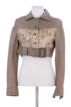Veste Jitrois Beige en Cuir, taille M - Seconde Main
