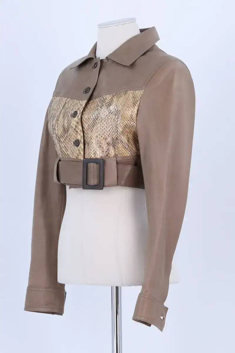 Veste Jitrois Beige en Cuir