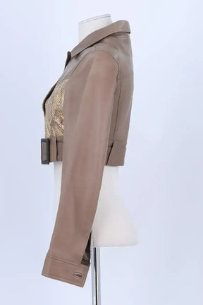 Veste Jitrois Beige en Cuir