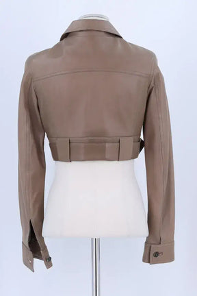 Veste Jitrois Beige en Cuir