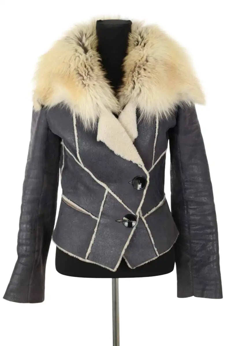 Veste Jitrois Gris en Cuir, taille M - Seconde Main