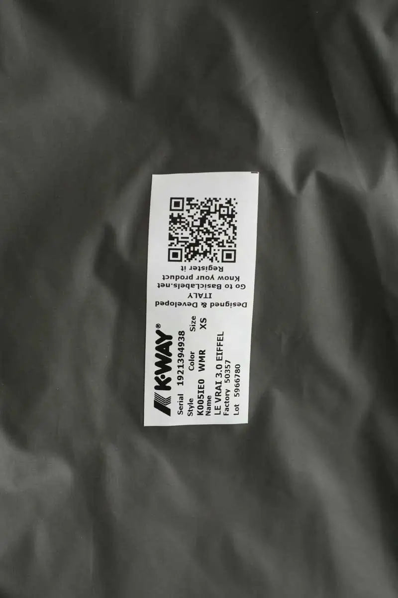 Veste K-Way Kaki en Synthétique