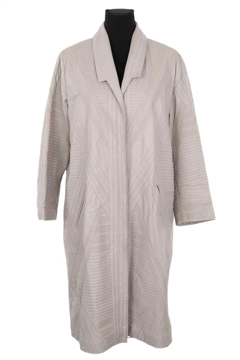 Veste Maison Ullens Gris en Cuir, taille S - Seconde Main