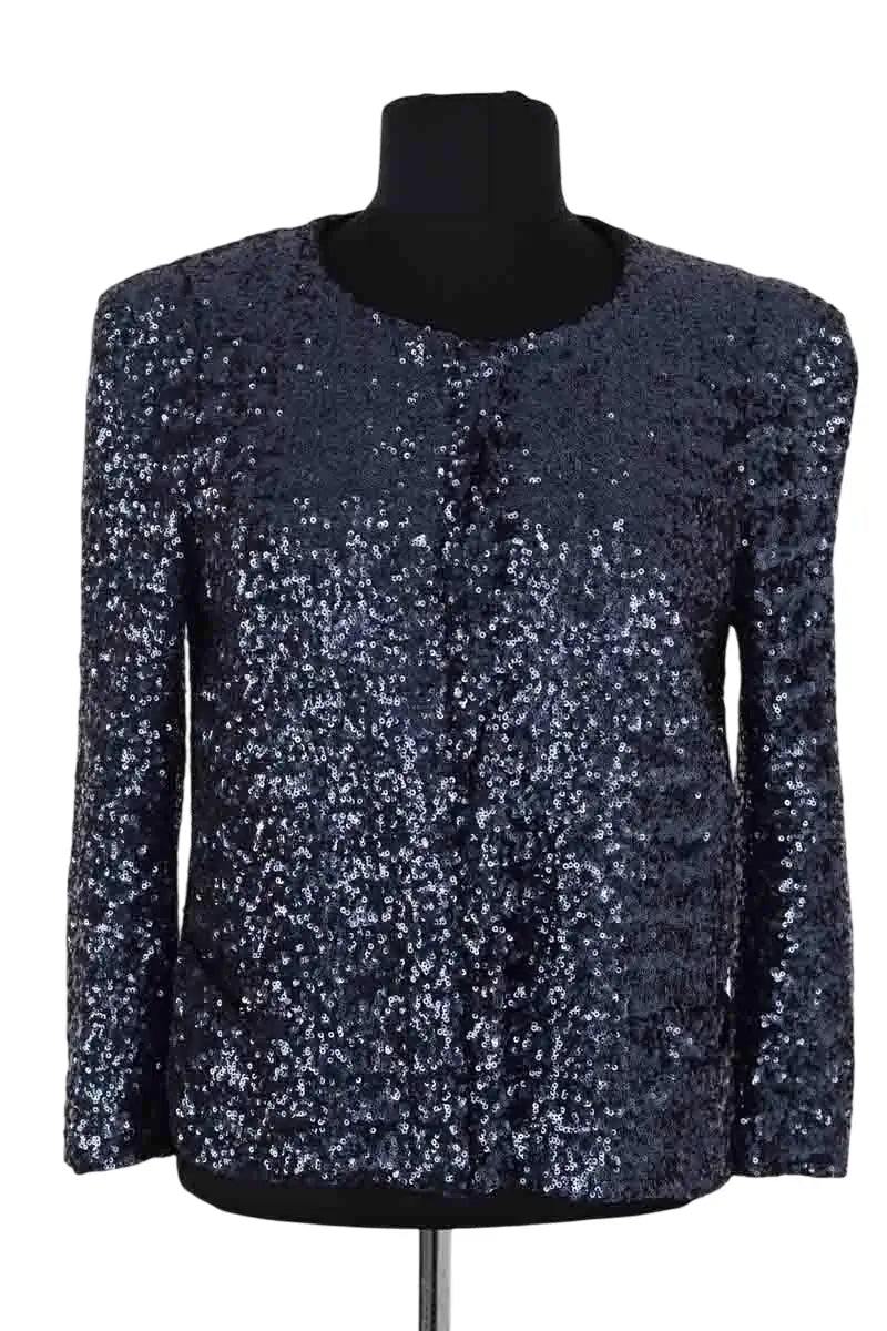 Veste Maje Bleu en Paillettes, taille S - Seconde Main