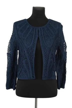 Veste Maje Bleu en Synthétique, taille M - Seconde Main