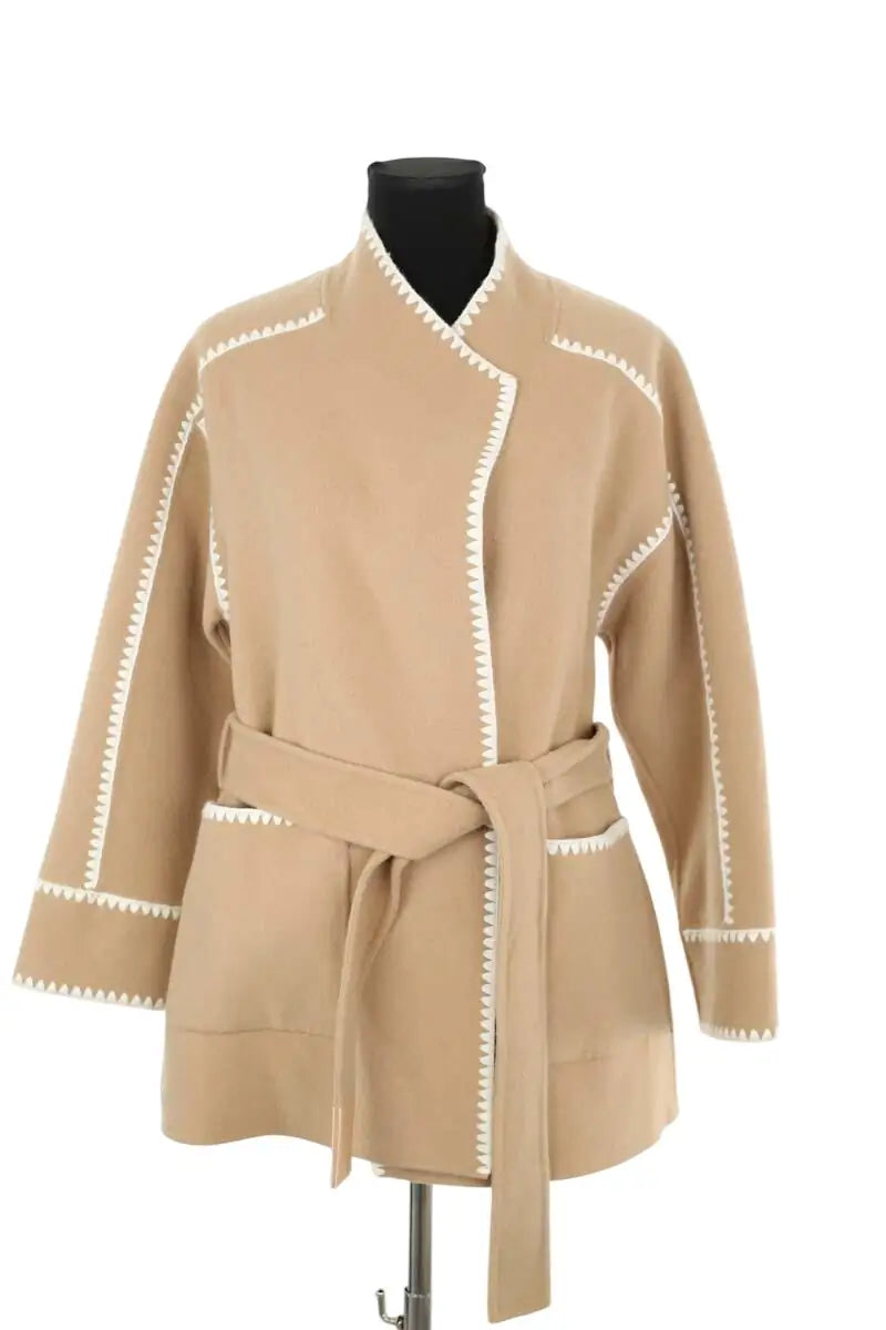 Veste Maje Camel en Laine, taille S - Seconde Main