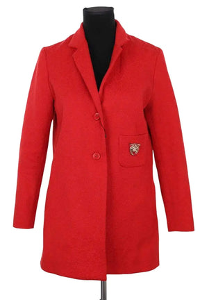 Veste Maje Fripe Rouge en Coton, taille S - Seconde Main