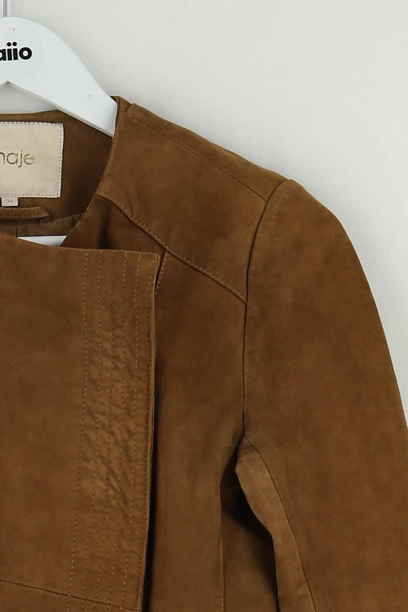 Veste Maje Marron en Cuir