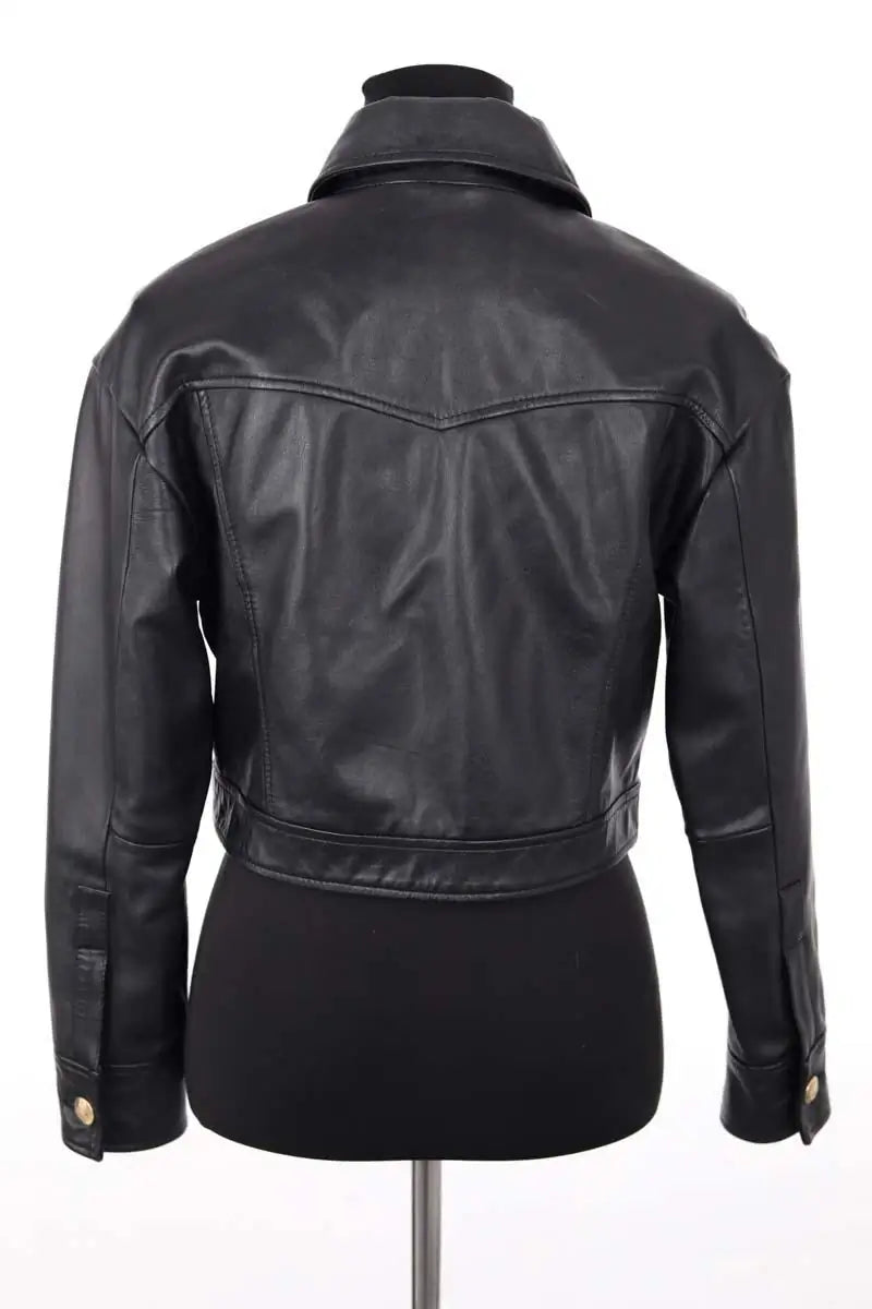 Veste Maje Noir en Cuir