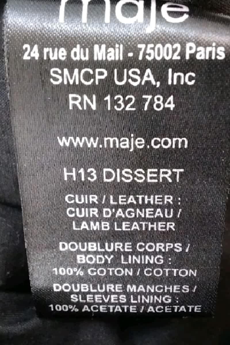 Veste Maje Noir en Cuir