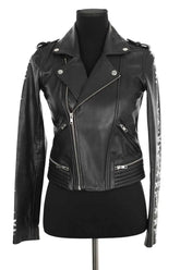 Veste Maje Noir en Cuir, taille S - Seconde Main