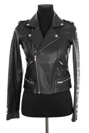 Veste Maje Noir en Cuir, taille S - Seconde Main