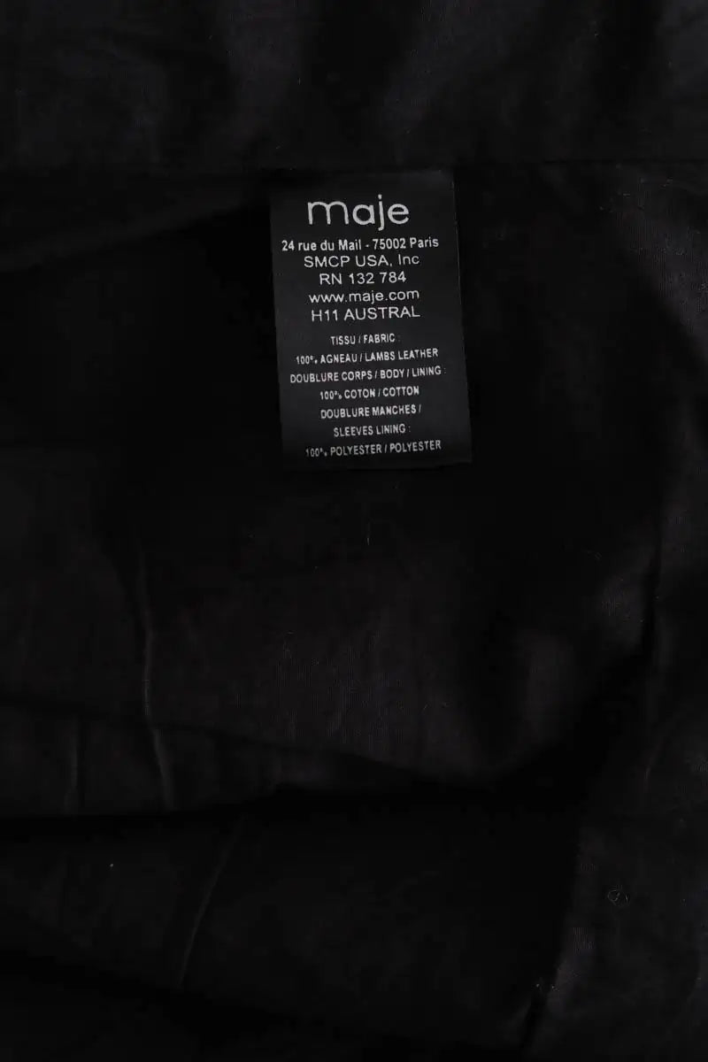 Veste Maje Noir en Cuir