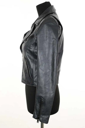 Veste Maje Rose Noir en Cuir