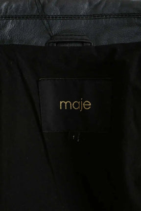 Veste Maje Rose Noir en Cuir