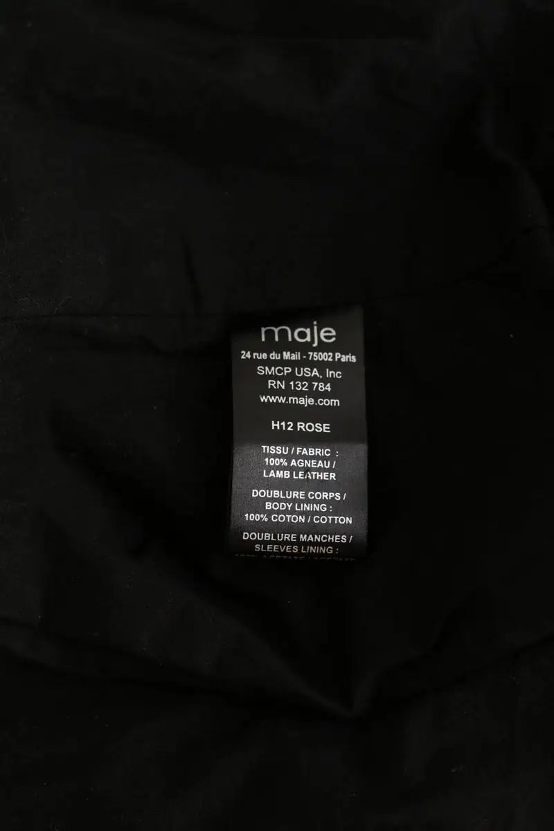 Veste Maje Rose Noir en Cuir