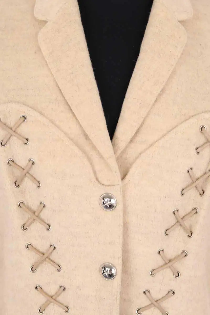 Veste Mugler Beige en Laine