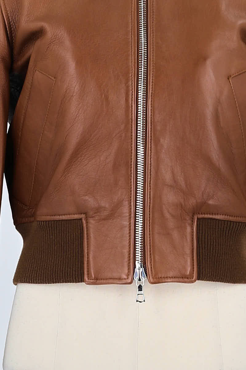 Veste Officine Générale Marron en Cuir