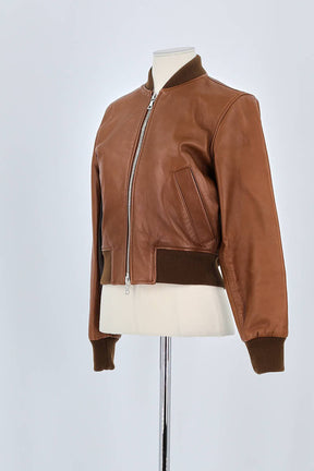 Veste Officine Générale Marron en Cuir