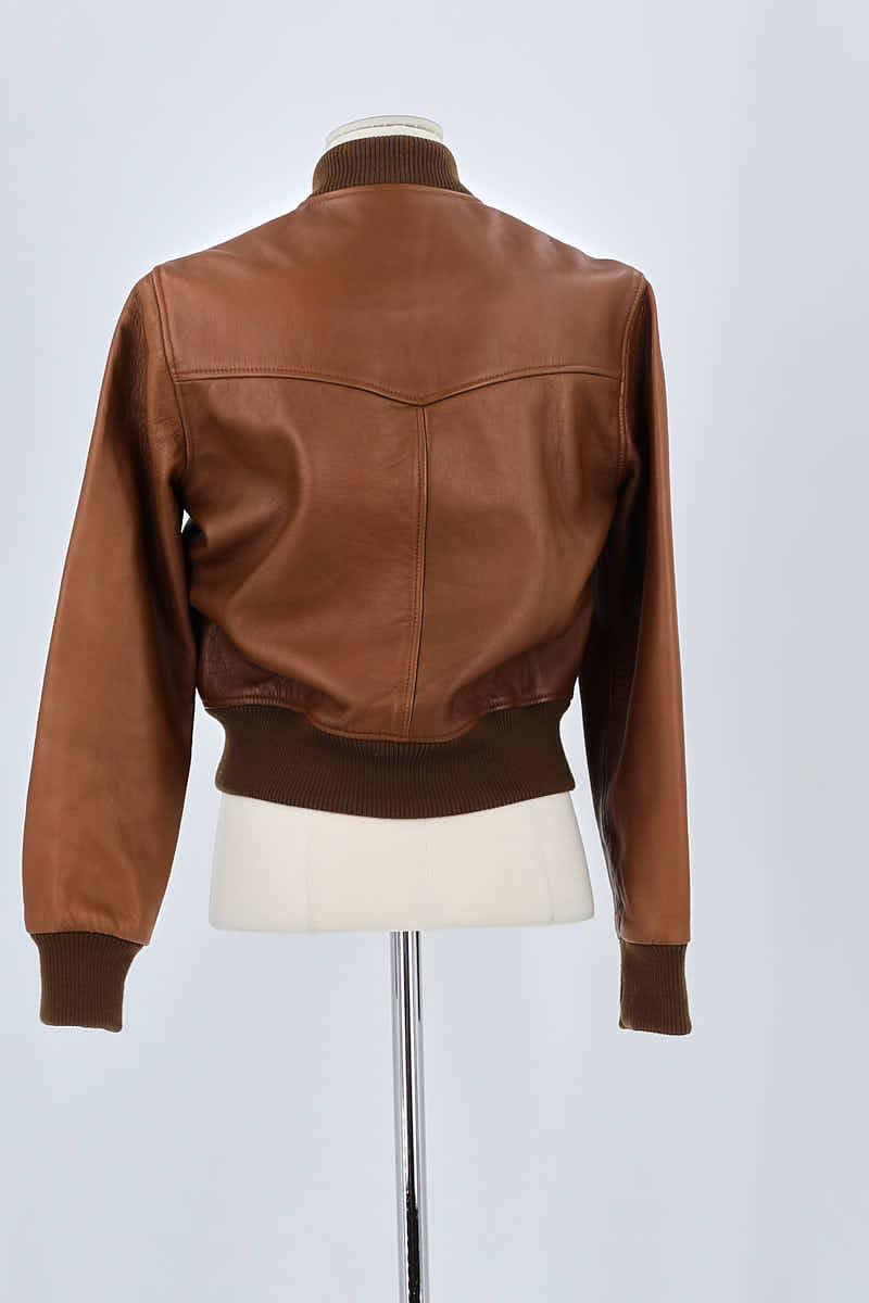 Veste Officine Générale Marron en Cuir