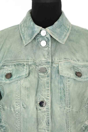 Veste Pinko Vert en Cuir