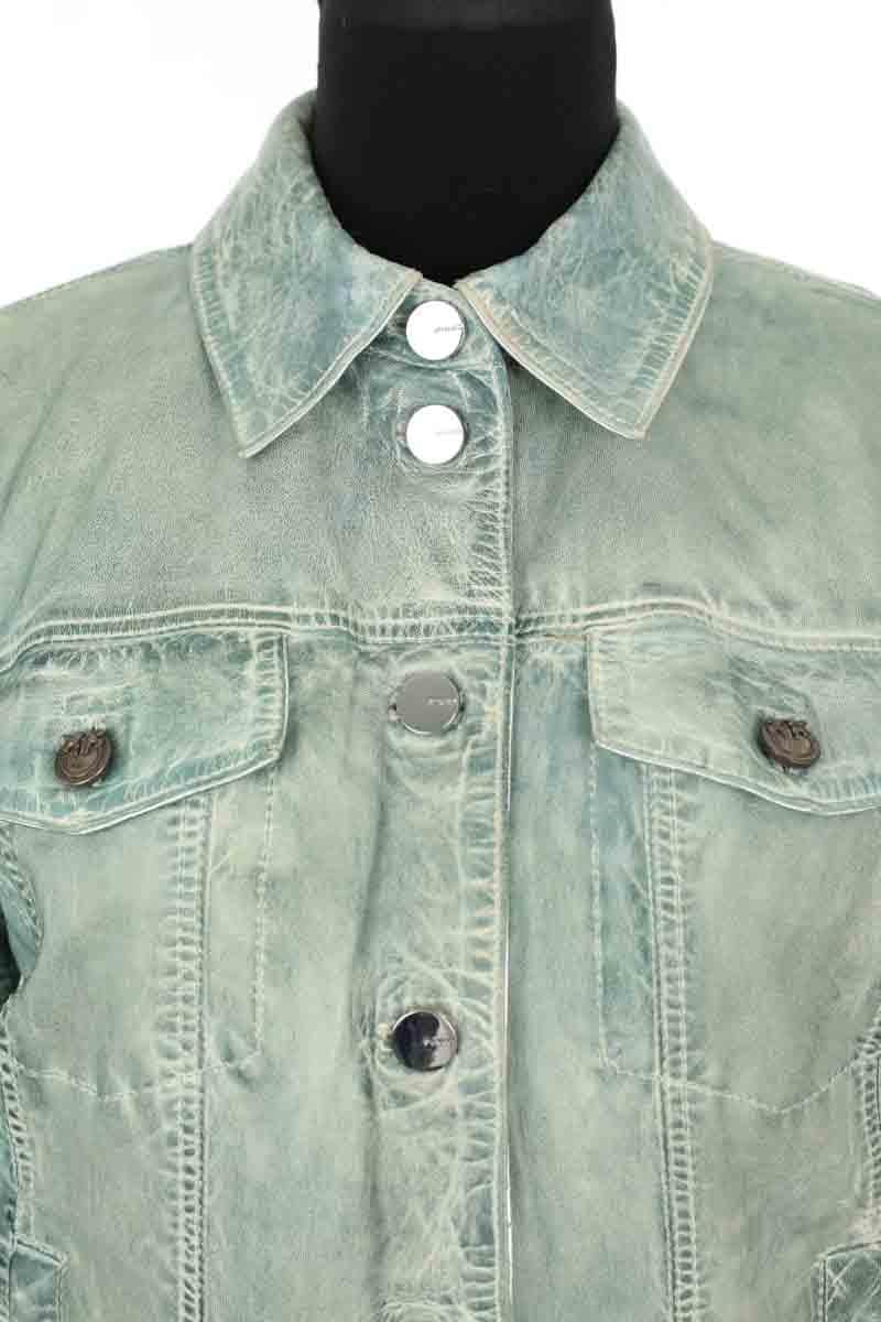 Veste Pinko Vert en Cuir