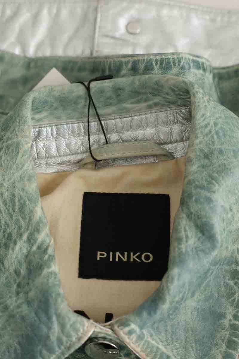 Veste Pinko Vert en Cuir