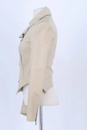 Veste Plein Sud Beige en Cuir