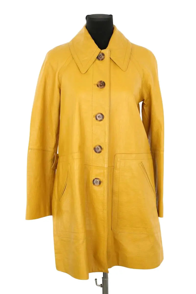 Veste Rebecca Taylor Jaune en Cuir, taille M - Seconde Main