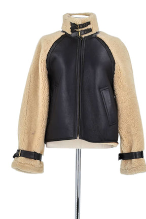 Veste Rouje Beige en Cuir, taille S - Seconde Main