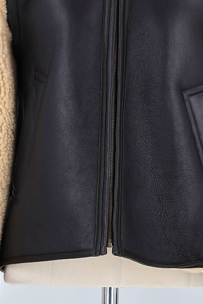 Veste Rouje Beige en Cuir