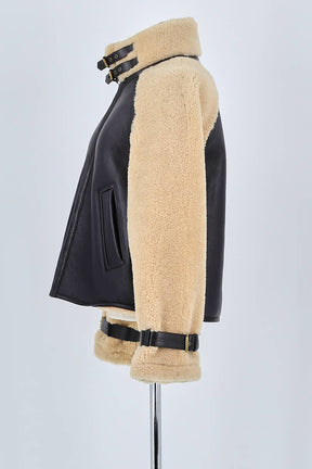 Veste Rouje Beige en Cuir