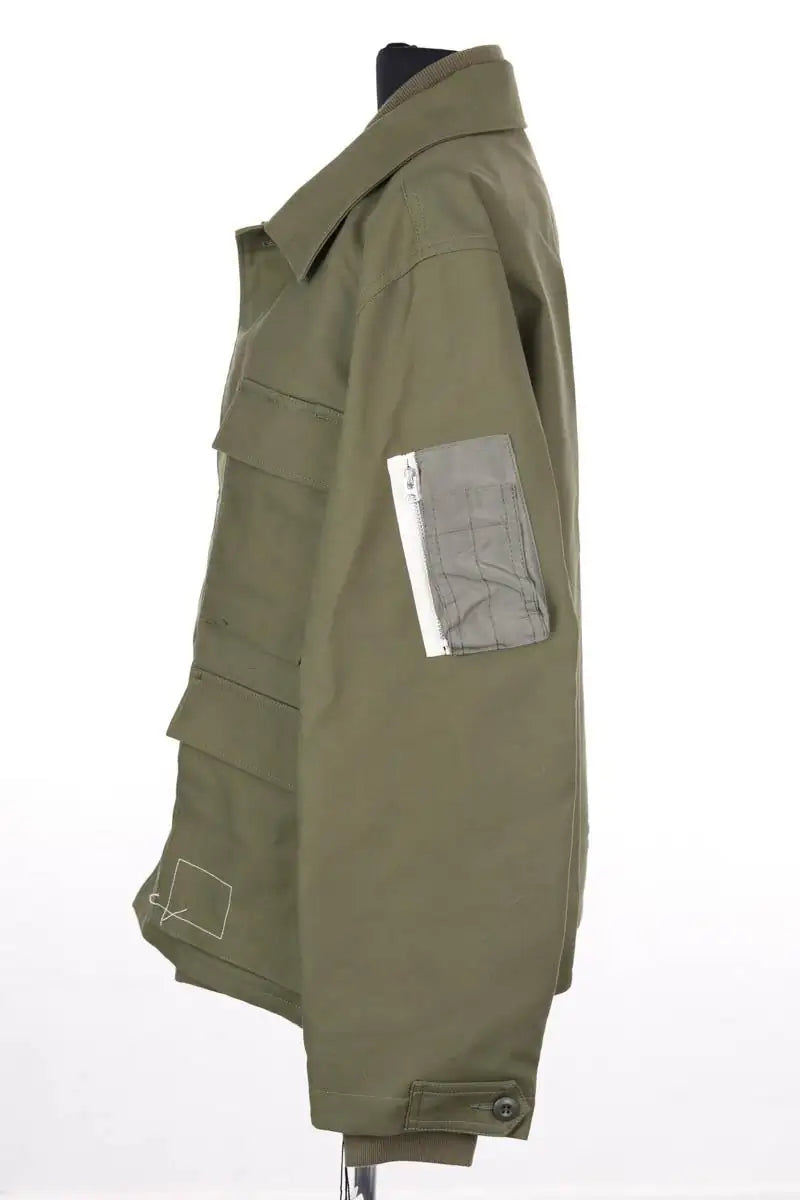 Veste Sacai Layered chore jacket Kaki en Coton