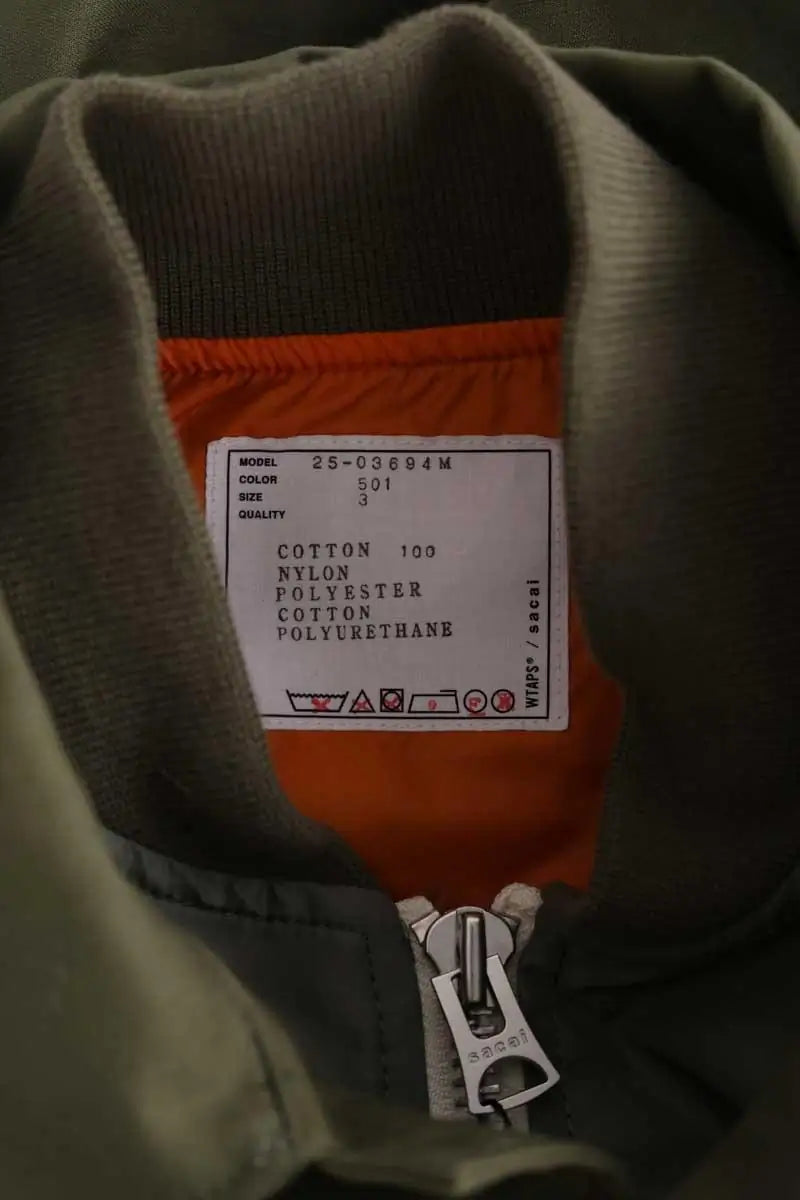 Veste Sacai Layered chore jacket Kaki en Coton