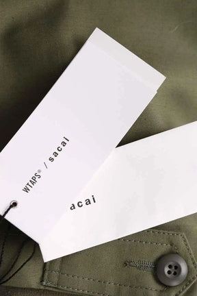 Veste Sacai Layered chore jacket Kaki en Coton