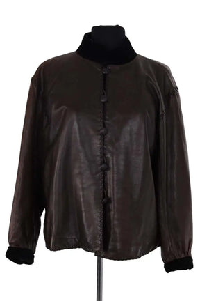 Veste Saint Laurent Marron en Cuir, taille M - Seconde Main