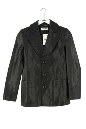 Veste Saint Laurent Noir en Cuir, taille S - Seconde Main