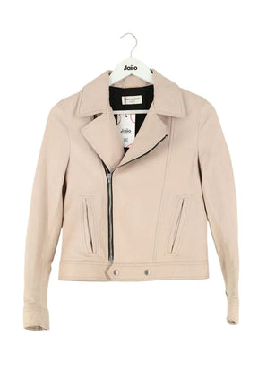 Veste Saint Laurent Rose en Cuir, taille S - Seconde Main